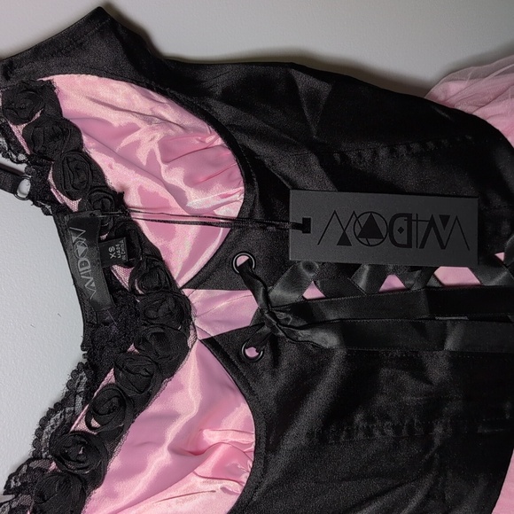 🧨3/110$🧨 Elegant Black and Pink Lace Dress. - Picture 3 of 3